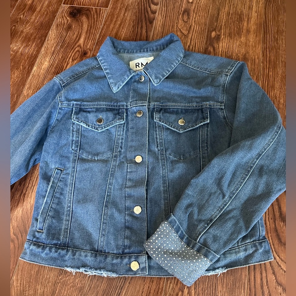 New Rebecca Minkoff Crystals Denim Jacket Sz.S